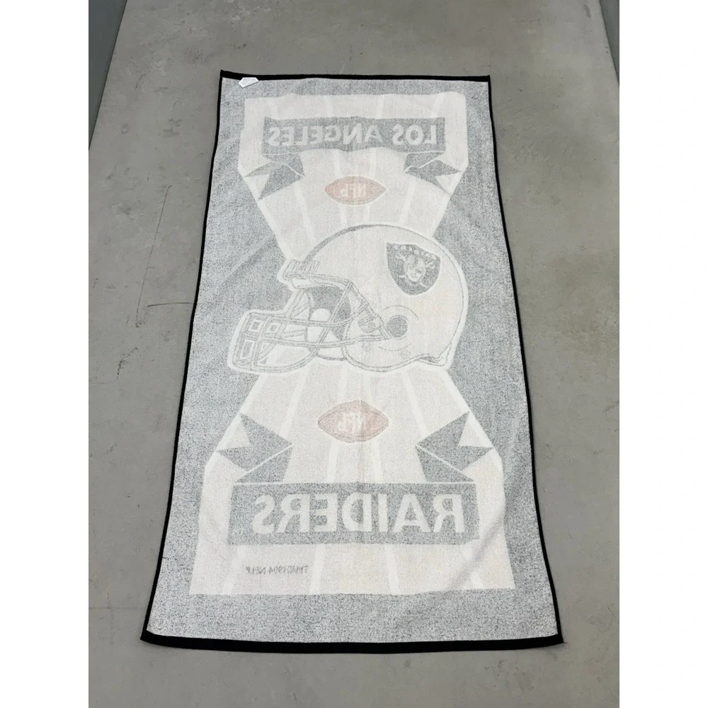 Vintage 1994 Los Angeles Raiders Beach Towel Team NFL Cotton 30x60 Rare Black